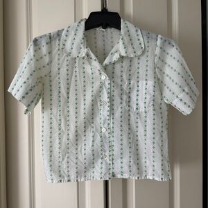 Vintage 70s Junior Girl Scouts Shirt Uniform Size 10.5